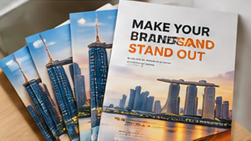 Printed marketing flyers prepared for distribution in Singapore
